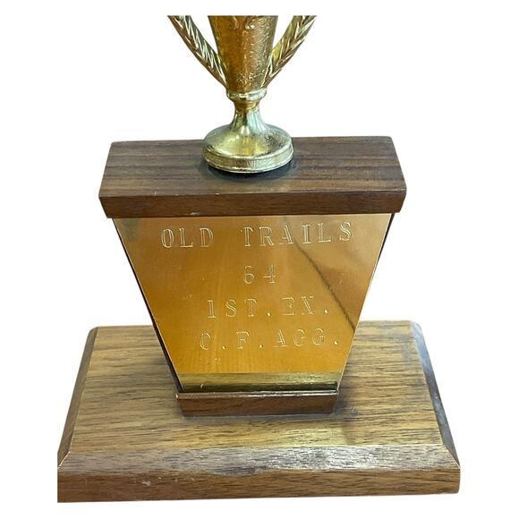 Vintage 1964 Old Trails CF Pistol Shooting Trophies Revolver Figure Trophy - Picture 4 of 9